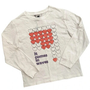 NWT Hundred Pieces “It Comes in Pieces” Long Sleeve White T-Shirt